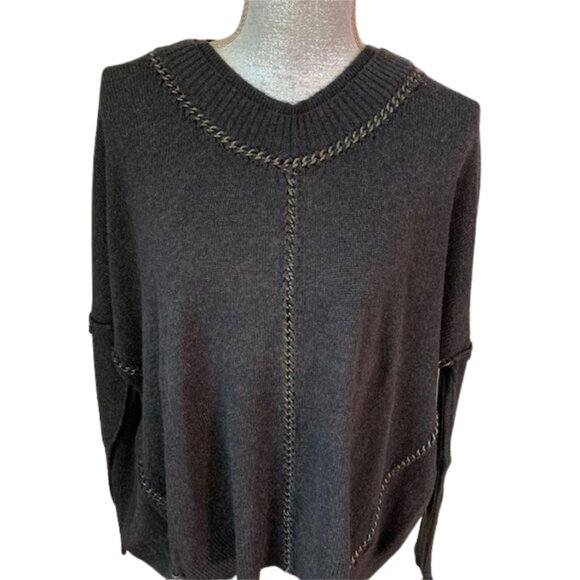 ALL SAINTS Spitalfields Sweater with Metal Chain Detail in Charcoal Size LARGE - Picture 6 of 10